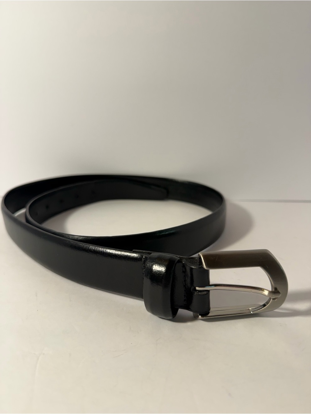 Kenneth Cole Men Black Leather Dress Belt Size 34